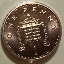 Great Britain 1 Penny 1991 - Portcullis - Queen Elizabeth II - BU