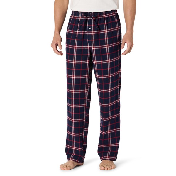Flanell-Pyjamahose Herren S Marineblau Rot Kariert, Amazon Essentials,-image