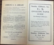 Stanley Gibbons U.S. Envelope Paper Guide for Stamp Collectors - ORIGINAL.