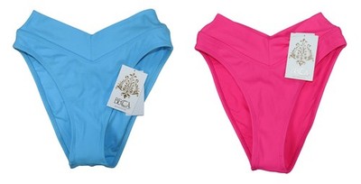 Becca Rebecca Virtue Ribbed French Cut Bikini Bottom Women's Bathing Suit NWT
