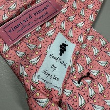 Vineyard Vines Tie Martha's Vineyard Boats Nautical Pink Shep  Ian