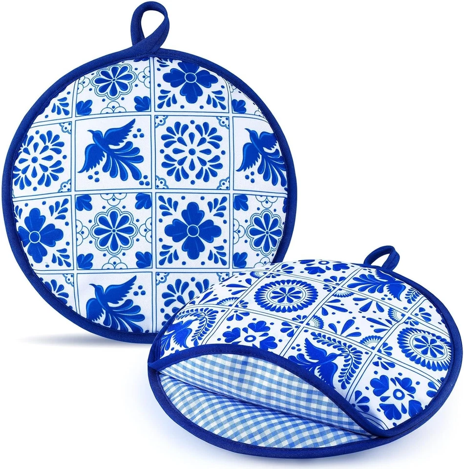 Bolsa para calentador de tortillas de 8 pulgadas de 2 piezas, insertos para microondas con patrón de talavera mexicana... Foto 2 de 4