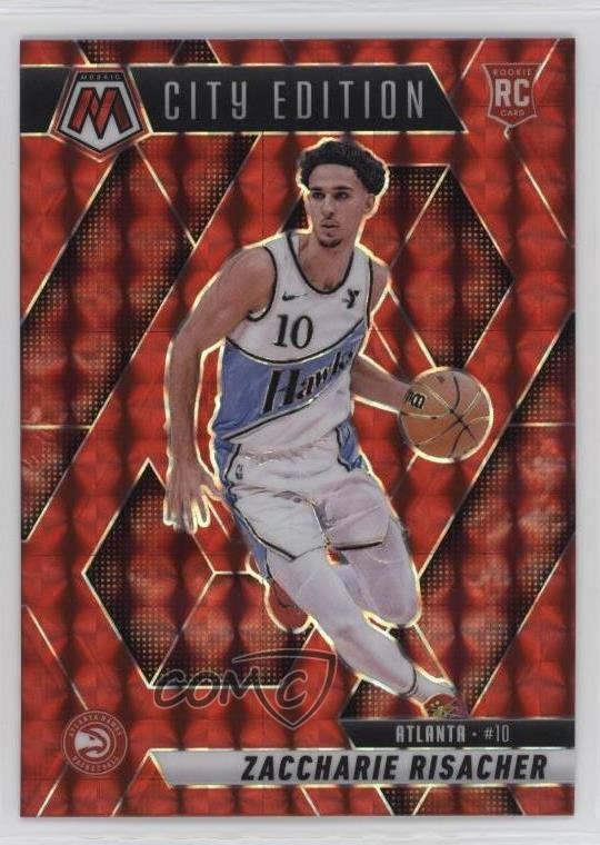 2024 Panini Mosaic City Edition Red Prizm Zaccharie Risacher #274 Rookie RC 02v3