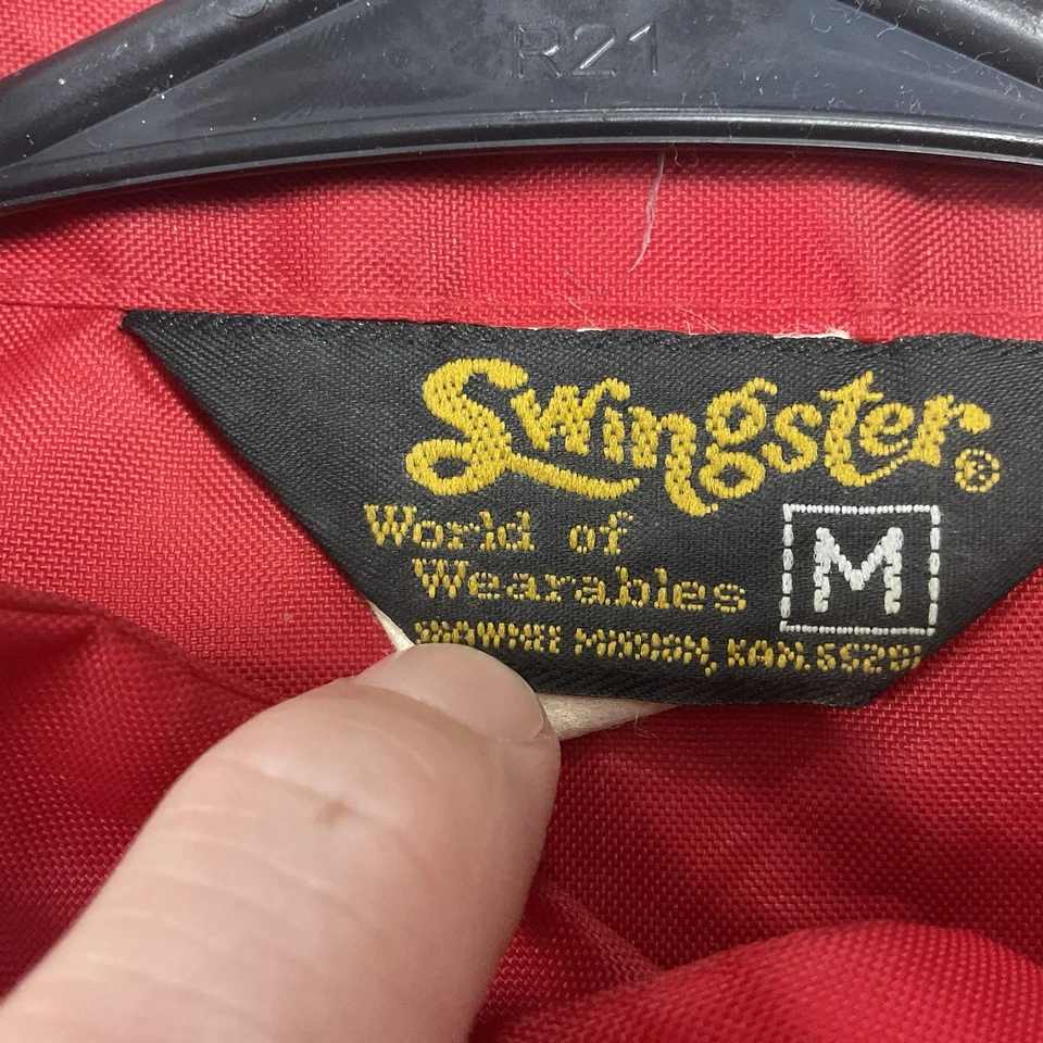 Chaqueta Pizza Hut De Colección Para Hombre Mediana Roja Swingster Satén Cremallera Completa Años 70 80 Foto 3 de 4