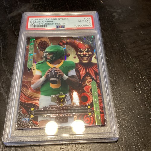 2024 Dillon Gabriel Wild Card 7 Jokers Wild 1/1 Red LAZER Joker Full Art PSA 10 - Bild 1 von 3