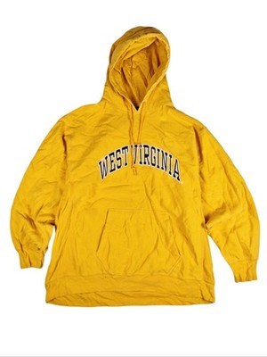 Vintage West Virginia Steve and Barrys Hoodie Herren Kapuzenpullover Gelb 2XL
