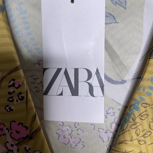NWT Zara Yellow Satin Printed Belt Oriental Short Kimono  display picture 1