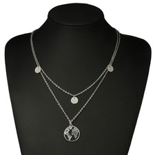  Accessori per gioielli da festa in argento multistrato bohemien con mappa del