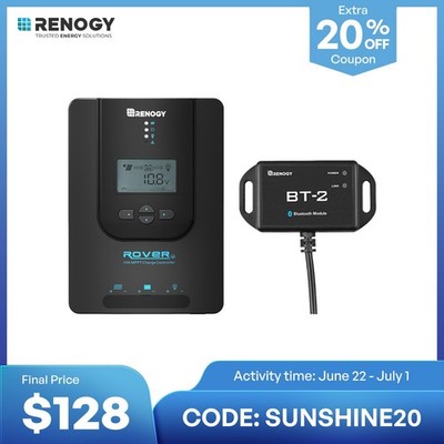 Renogy Rover 40A 12V/24V MPPT Solar Charge Controller LCD Regulator w/ Bluetooth