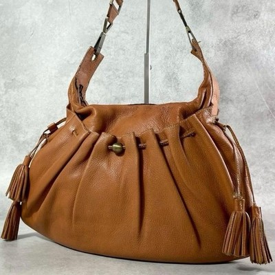 GIVENCHY Shoulder Bag Leather Camel Y2K Authentic From Japan