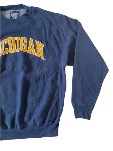 Michigan Wolverines Steve & Barry’s Sudadera Bordada Azul Marino Hombres Grande - Imagen 2 de 7