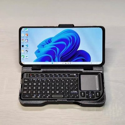 Foldable Bluetooth Backlit Portable Keyboard Phone Case with Small Grip Handle