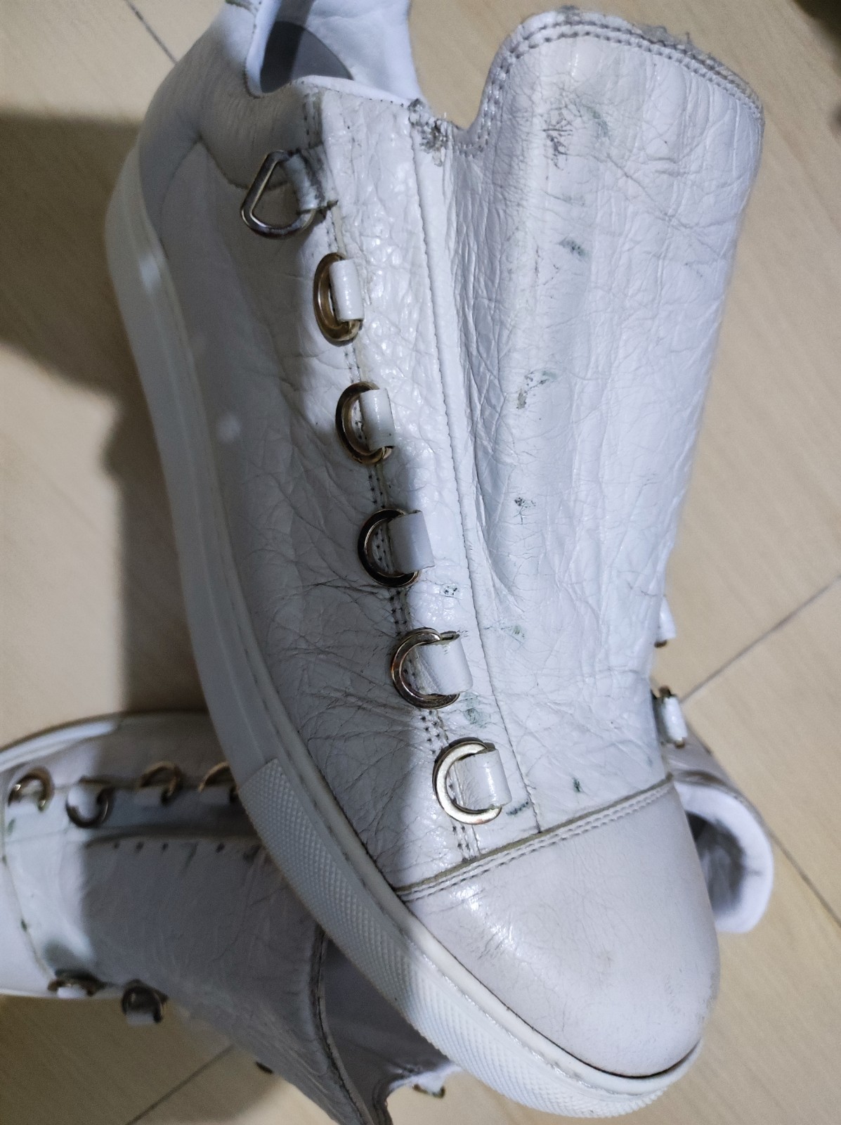 Balenciaga arena low white size 7 EU40 leather sneakers thumbnail 3