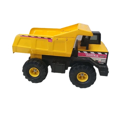 Vintage 1999 Mighty Tonka 768 Hasbro Pressed Steel Yellow Dump Truck Toy (11)
