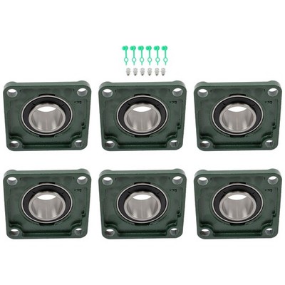 6pcs Self-Aligning UCF210-32 Pillow Block Bearing 4-Bolt 2'' Bore Solid Base