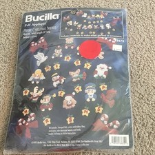NEW 1997 Bucilla MERRY CHRISTMAS FRIENDS Felt Applique Sequin Ornaments /Garland