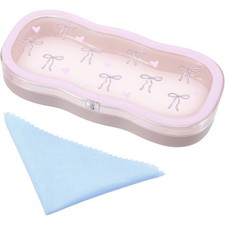 Hard Glasses Case with Pink Bow Cute Eyeglass Case for Women and Girls