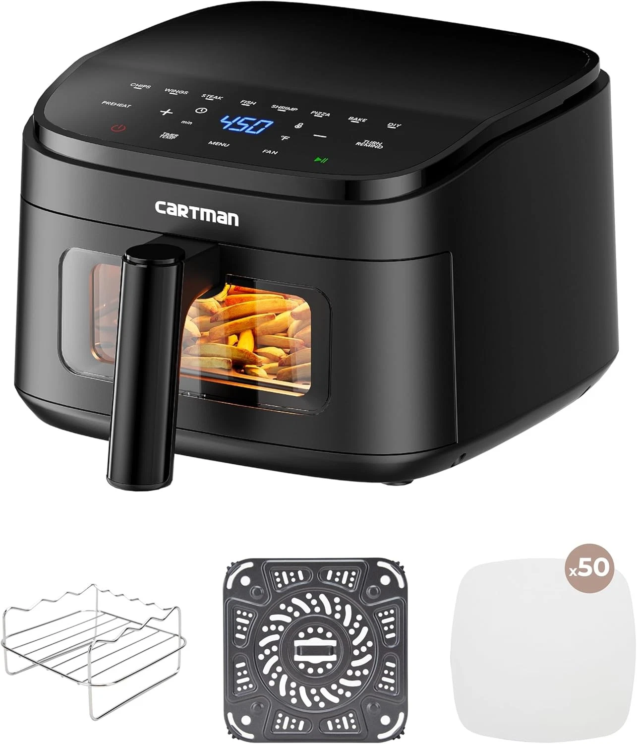 Cartman 4QT Compact Air Fryer, Ultra-Flat 6.7" Height Small Airfryer
Opens in a new window or tab