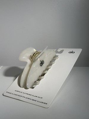 Alo Yoga white acrylic illusion hair clip | eBay