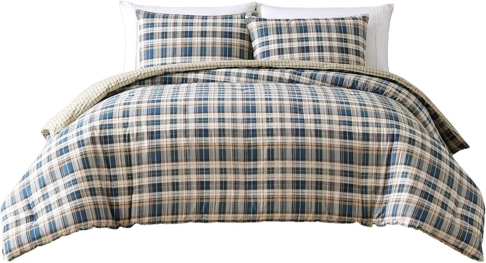 Eddie Bauer - Queen Comforter Set, Reversible Queen, Port Gamble Indigo Foto 2 de 4