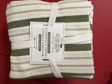 NWT Williams Sonoma Green And Tan Dish Towels