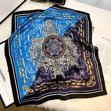 100% Silk 21 Small Scarf Women Neckerchief Ba...