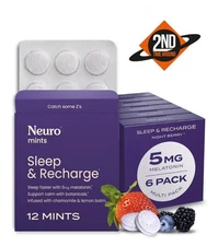 Neuro Melatonin 5mg Sleep & Recharge Mints (72 Pieces) - Fast Dissolve Melatonin
