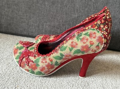Irregular Choice Mutiny Swallow Red Heel Pumps Uk Size 5 Eu 38