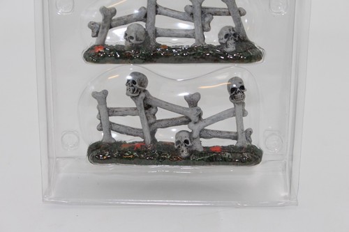 Lemax Spooky Town Halloween Village Bone Fence Set of 3 54334 In Package - Picture 5 of 9