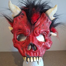 Scary Halloween Devil Mask Demon Prop Satan Diablo Halloween Party Mask Red