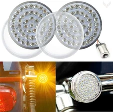 Eagle Lights Harley Amber Rear 2" 1156 LED Turn Signals Clear Lenses & Equalizer