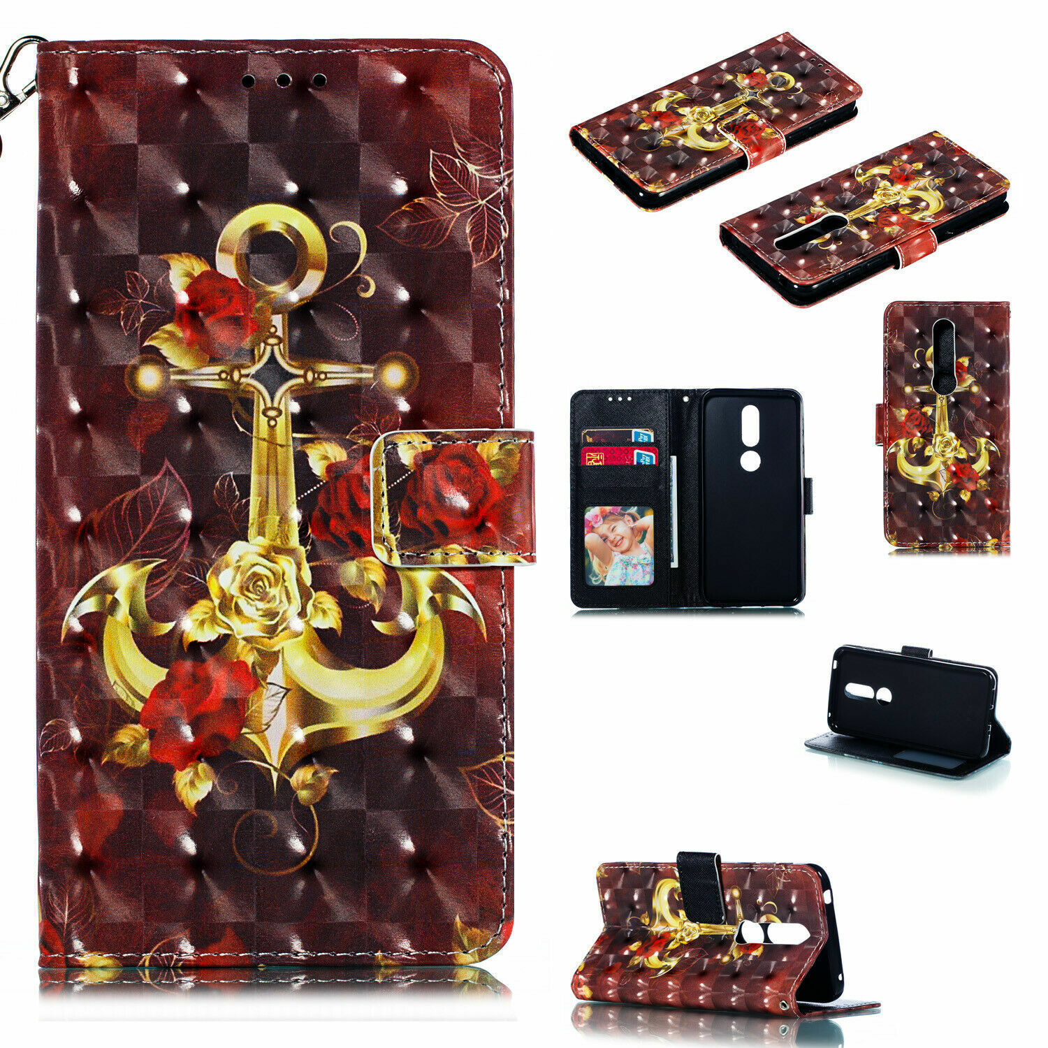 For Nokia 8.1 5.1 3.1 Plus 7.1 6.1 2.1 Patterned Leather Wallet Stand Case Cover Ograniczona ilość, nowa praca