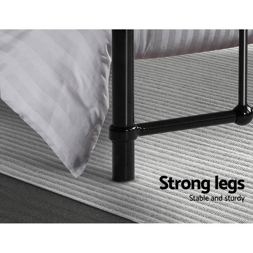 King Single Bed Frame Metal Bed Frame Enhanced Metal Tube Slat Country-Style - Picture 4 of 7