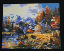 Paint By Number House In The Wilderness Fall Cabin Life 20x16 UNFRAMED-SU