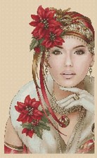 Art Deco Lady Christmas Counted Cross Stitch CHART No. 1-176A