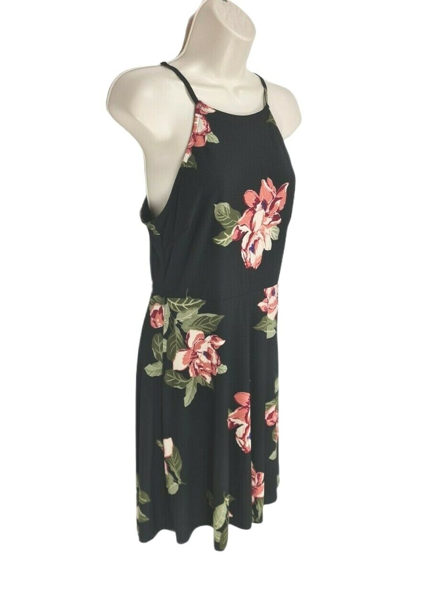 lush skater dress Lush Navy Floral Long Sleeve Skater Dress Size Small