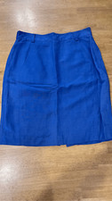 Mondi Women's Linen Blend Fully Lined Straight Pencil Skirt Royal Blue Size 42