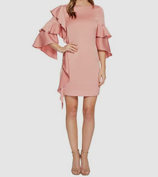 ted baker light pink dress Ted Baker Eicio Ruffled Tunic Dress