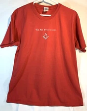Freemasons T Shirt "We Are Everywhere" Mens Size Medium Red Gilden Ultra Cotton