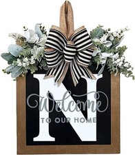 Last Name All Year Round Front Door WreathFront Porch Decoration 26 Letter We...