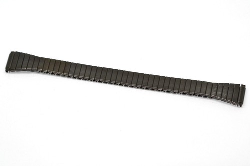 11-14MM GUNMETAL STAINLESS STEEL TWIST O FLEX TAPERED EXPANSION WATCH BAND STRAP - Picture 2 of 2