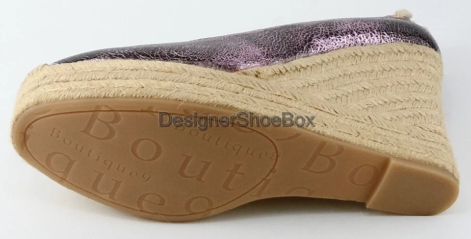 $110 BOUTIQUE 9 MARCELLO Rosa Claro Púrpura Diseñador Plataforma Envolvente Cuña 6.5 Foto 3 de 4