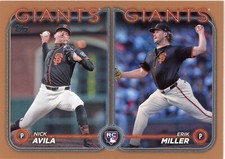 2024 TOPPS UPDATE GOLD NICK AVILA ERIK MILLER 1565/2024 SAN FRANCISCO GIANTS
