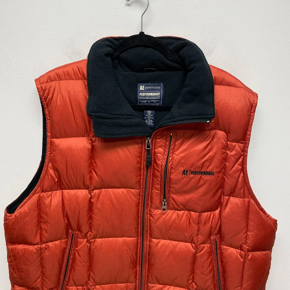Chaleco acolchado American Eagle Outfitters para hombre rojo naranja rendimiento relleno XL Foto 2 de 4