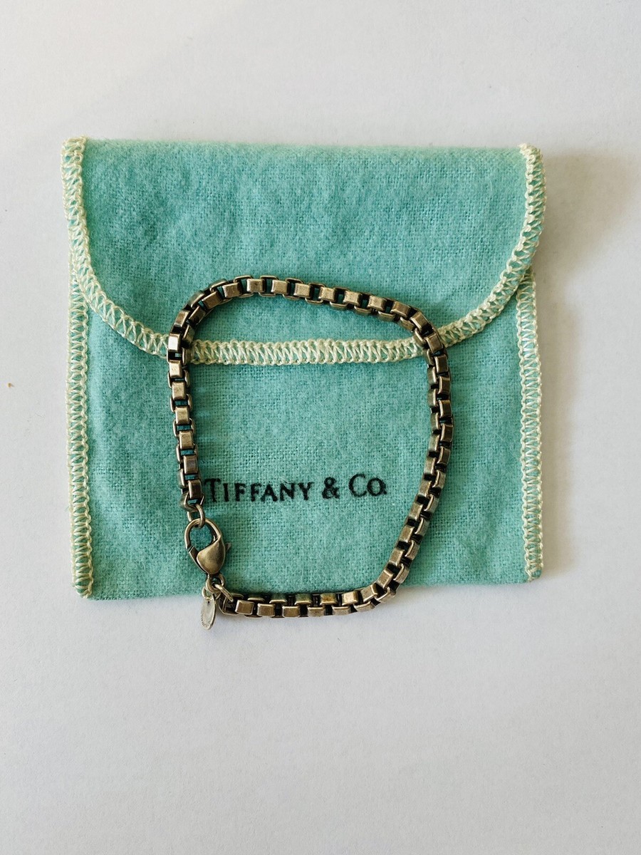 Tiffany 925 Sterling Silver Venetian Box Link Bracelet pre-owened