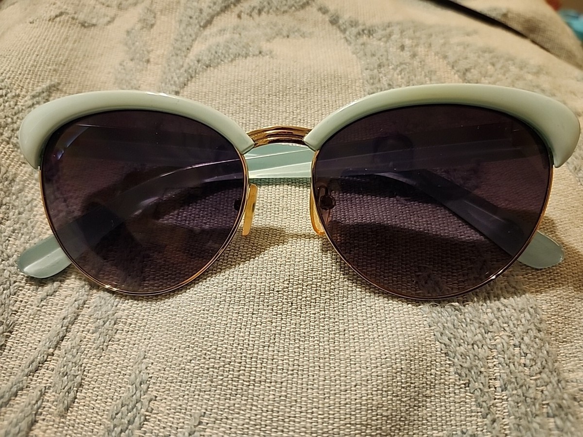 Vintage Mint Color Dark Tint Cat Eye Sunglasses