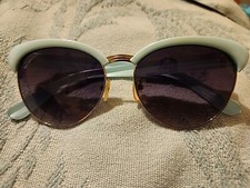 Vintage Mint Color Dark Tint Cat Eye Sunglasses