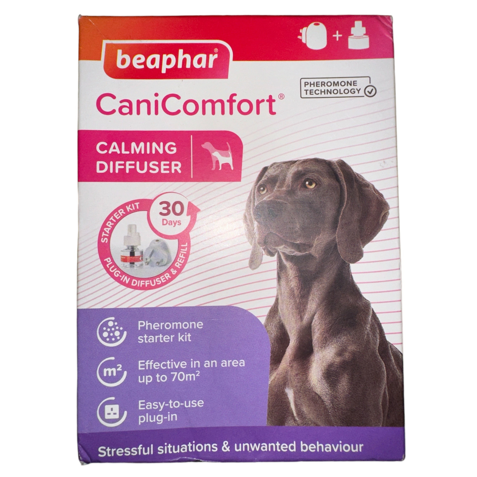 Beaphar CaniComfort Dog Calming Anxiety Plug In Diffuser Pheromone Starter Kit