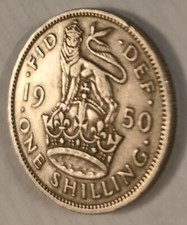 1950 English Shilling. KGVI