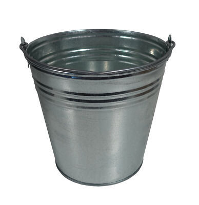 Baueimer verzinkt 10L Wasser Garten Zink Abfall Futtereimer J5318 BRADAS 3446